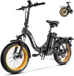 Folding Electric Bike for Adults with Peak 1000W Motor, 48V 20AH Battery up to 30MPH 80 Miles, 20" Fat Tire All Terrain Ebike, Front Suspension 7-Speed Commuter E Bike Black, Step-Thru, UL Certified