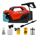 HPD Shakti High Pressure Electric Car Washer 2400W with Latest Motor Design, Japanese Gun, 8 Meter Heavy Steel Pipe | Full Copper Induction Motor | Gun Extension Rod with Soap Bottle (No Heating)