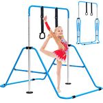 EVERYMILE Gymnastics Bars, Junior Training Kip Bar Gymnastics Equipment for Home,Adjustable Height Folding Horizontal Bar with Gymnastic Rings for Kid