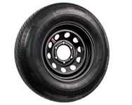 15" Black Mod Trailer Wheel 6 Lug with Radial ST225/75R15 Tire Mounted (6x5.5) bolt circle