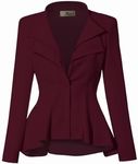Hybrid & Company Women Double Notch Lapel Office Blazer JK43864 1073T Wine XLarge