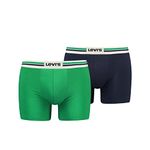 LEVIS Men's Boxer, Green/Navy, S (Pack of 2)