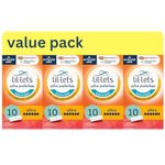Lil Lets Ultra Tampons Smart Fit Multipack | 4 x 10 Pack (40 Tampons) | Bulk Value Pack, Non-Applicator, Fragrance Free, Vegan | Bundle by MG Living