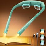 Glocusent Ergonomic Reading Lights for Books in Bed, 1600mAh Rechargeable Book Light for 100 Hrs - 3 Colors & 5 Brightness, Neck Light with Timers, Sleep Aid & Travel Lock