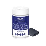 WELKIN 80 Electronics Cleaning Wipes - Non Toxic Screen Cleaner, Streak Free Touchscreen Cleaning for All Phones, Laptop, Computer, TV and Car，1 X Microfiber Cloth Included