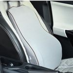 Grin Health Car Backrest Pillow for Back Pain Relief While Driving Orthopedic Lumbar Cushion for Long Drive, Lumbar Support for Car, Back Rest Support Memory Foam Cushion (L-Grey)