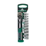 SPARTAN 12 in 1 Heavy Duty Socket Set 1/2" Chrome Vanadium Steel Ratchet Socket Wrench Spanner | Soft Grip 12 Pieces Hand Tool Kit For Mechanic Tool Kits(Pack of 1)