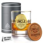 CROWNLY CRYSTAL® Gold Gifts for Uncle Birthday Personalised Whiskey Glass Uncle Gifts Uncle Birthday Gifts Uncle Gifts Whiskey Glasses Crystal Whiskey Glass Uncle Gifts from Niece