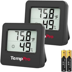 TempPro TP157 2 Pack Hygrometer Indoor Thermometer for Home, Digital Room Thermometer with Temperature Humidity Sensor for Greenhouse Office Cellar(Previously ThermoPro)