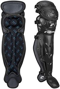 CHAMPRO Optimus Pro Triple Knee Protective Leg Guards for Baseball/Softball Catchers, 16.5", Black