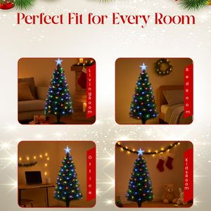 HOMION 3ft Fiber Optic Christmas Tree – Pre-Lit Holiday Decoration