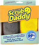 Scrub Daddy Microfiber Cloths - All Purpose Super Soft & Ultra Plush Microfiber Towels - Contains Grey & Yellow Cleaning Rags (2 Pack)