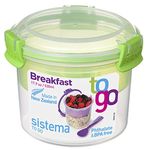 Sistema Klip It Colour Accents Breakfast To Go Container, Assorted Colours, One Only Supplied