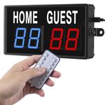 PELLOR Portable Electronic Scoreboard, LED Score Keeper with Remote, Digital Scoreboard with Countdown/Up Timer & Clock for Corn Hole/ping Pong/Volleyball/Table Tennis Sports