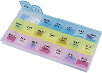 DAYNACARE Pill Organizer 3 Times a Day Reminder Storage Box 21 Days or 3 Weeks | Weekly Medicine Organizer Pill Boxes, 7 Day Large Pill Holder Organizer Sorter Container Case, Morning Noon Night Daily Pill 3 Times a Day | Plastic | Pack of 1 (Large)