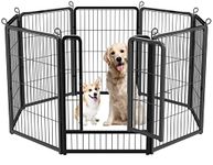 HOMIDEC Dog Pen, 8 Panel Puppy Pen with Door, High 80cm Indoor/Outdoor Pet Exercise Playpen, Portable Detachable Animal Run Enclosures for Dogs, Puppies, Cats, Rabbits and Other Animals (Black)