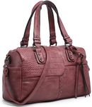 Dasein Women Soft Vegan Leather Barrel Bags Large Hobo Top Handle Work Totes Satchel Handbags Shoulder Purse (Purple)