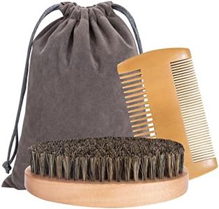 Cepillo y Peine para Barba Antiestática Dientes Finos y Gruesos Peine de Madera con Bolsa de Almacenamiento para Hombres 3Pcs