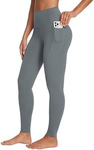 baleaf Freeleaf Women's Workout Leggings with Pockets 7/8 Yoga Pants High Waisted Tummy Control Athletic Gym Leggings Dark Gray L-2XL