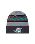 New Era Miami Dolphins NFL 2023 Sideline Tech Knit CW Gray Beanie - One-Size