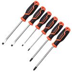 Harden Professional 6 Pcs Magnetic Screwdriver Set (Slotted 3Pcs, Phillips 3Pcs) - Magnetic Head, Made of CRV Steel, Non-Slip Handle 550396