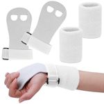 Abeillo 2 Gymnastics Grips Wristbands Sets for Girls Youth Kids, White Gymnastic Hand Grips Gymnastic Bar Palm Protection and Wrist Support Sports Accessories for Kids Workout and Exercise (M)