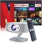 Netflix Licensed Projector with WiFi Bluetooth 4K, Auto Keystone/Electric Focus, Smart Android 13 NTV, 400 ANSI Lumen, 1080P Native Outdoor Movie Projector, Mini Portable, Built-in Apps
