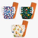 SuperBottoms UNO Cloth Diaper Pants (9kg-17kg) | Pull-up diaper pants | Super Absorbent | Washable & Reusable 300+ times | Comes with a Dry Feel Magic Pad | CPSIA Certified | Pack of 3