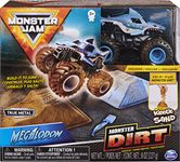 Monster Jam, Megalodon Monster Dirt Starter Set, Featuring 8oz of Monster Dirt and Official 1:64 Scale Die-Cast Monster Jam Truck