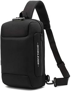 Schkleier Sling Bag USB Anti-theft Laptop Backpack, 13.3 Inch Casual Chest Shoulder Daypack for Men and Women, Black, Medium, Daypack Backpacks