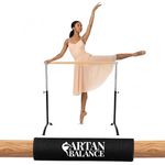 Artan Balance Ballet Barre Portable for Home or Studio, Freestanding Adjustable Bar for Stretch, Pilates, Dance or Active Workouts, Single or Double, Kids and Adults (Freestanding Single Bar)