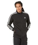 adidas Men's Essentials Warm-Up 3-Stripes Track Jacket, black/white, Large