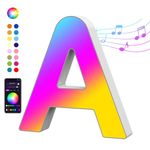 Light Up Letters LED Letter - Color Changing Alphabet Music Sync Sign Gifts for Girls Women Party Birthday Decorations APP Control Night Light Christmas Valentine Wall Table Decor (A)