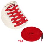 Polly Online Elastic No Tie Shoelaces with Metal Buckes One Size Fits All Adult and Kids Shoes (Red)