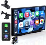 APHQUA Carplay Screen for Car 7'' Wireless Ap-ple Carplay & Android Auto with 1080p Backup Camera, Portable Car Audio Receivers and Car Play Screen with GPS Navigation/Mirror Link/Bluetooth/FM/AUX/USB