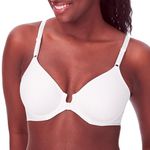 Bali Women's Underwire Shaping, Comfort Revolution T-Shirt, Front-Close Bra, Opaque, White, 40B