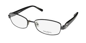 Vera Wang Luxe Rhinestones/Crystals Exclusive Line Leira Eyeglass Frame/Glasses, Black, 51