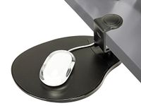 Clamp on Mouse Platform/Clip on Mouse Pad Rotating 360 Degree, Ergonomic Mouse Tray Attachment, Office Mouse Pad, Slide Out Mouse Tray