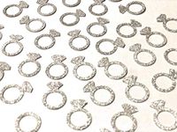 50 x Silver Engagement Ring Table Confetti/Scatter, hen do, engagement party, bachelor party