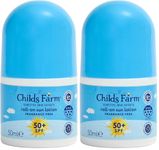 Childs Farm Kids & Baby Sun Lotion Roll-On SPF 50+ | UVA & UVB Very High Protection | Extra Water Resistant | Fragrance Free | Suitable for Dry, Sensitive Skin, 50ml (Pack of 2)