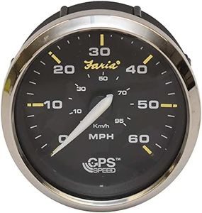 Faria Boat GPS Speedometer Gauge SGP116A | 3 1/4 Inch Silver Black