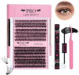 DIY Lash Extension Kit 280 Pcs Cluster Lashes Lash Clusters Kit 30D+40D with Lash Bond and Seal Waterproof Lash Applicator Individual Lashes Apply at Home Easy(30D+40D-9-16mix Kit)