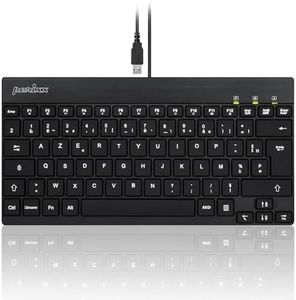 perixx PERIBOARD-326, Mini Clavier USB Filaire Rétroéclairé Silencieux pour Windows, AZERTY Français