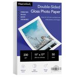 11" x 17" Photo Paper for Inkjet & Laser Printers - Extra Thick, High Gloss for Full Color Printing - Premium White Glossy, Instant Dry Paper for Everyday Pictures, Albums - 50 Sheets per Pack