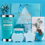 Birthday Pamper Gifts for Women, Unique Bath Sets Self Care Package for Her, Get Well Soon Relaxing Spa Present, Ladies Pamper Hamper Christmas Birthday Gifts for Mum Wife Friend (Blue)