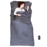 EXERMIL Silk Sleep Sack with All-Round Zippers, 87”x43” Large Sleeping Sheets for Hotels, Traveling & Camping, Multifunctional Travel Sheets (Unzipped:87”x87”) for Adults, Lightweight, All Season