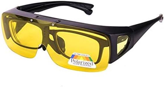BOJOD Night Driving Glasses Fit Over Glasses Prescription Eyewear Anti Glare Polarised HD Night Vision Wrap Around Glasses for Men Women