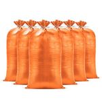 Carrywell (Not Made in China) Heavy Duty Sandbags for Flooding, 14in x 26in with Tie Strings, Flood Water Barrier, UV Protection Sandbags for 1600 Hours (250 Bags, Orange)