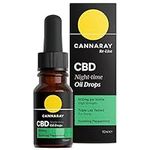 Cannaray CBD Oil Drops for Night-Time, 600mg, Soothing Peppermint | Strong High Strength 6% CBD with Added Hemp Oil | Vegan, THC-Free & GMO-Free (10ml)