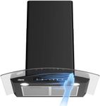 CIARRA Black Range Hood 30 inch with Soft Touch Control 450 CFM Stove Vent Hood for Kitchen with 3 Speed Exhaust Fan Auto Shut Off Function CAB75502